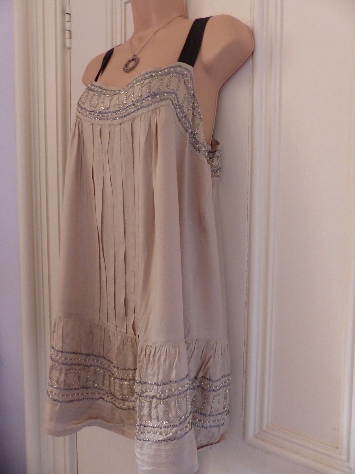 Lovely gold short silky dress Signature Next BNWT RRP £55 detachable scarf UK 14 image 8