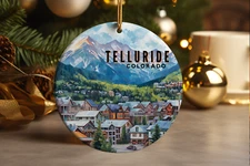 Telluride Colorado, San Juan Mountains, Travel Souvenir, Ceramic Ornament Gift