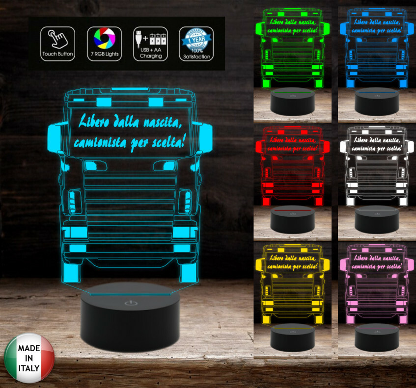 Lampada LED Camion Personalizzata Con Nome - Idea Regalo Camionista