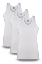 3X Pack SOFTY® Mens Athletic Vest Plain Tank TOP SUMMER Colour White Cotton