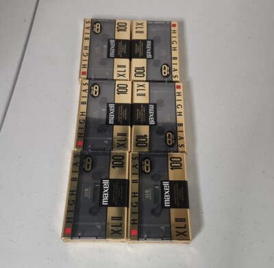 Maxell High Bias XL II 100 Cassette Tapes New old Stock pack of 6. Free Shipping