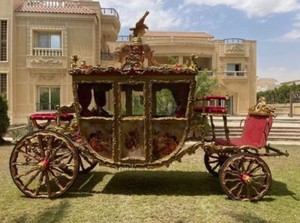 Baroque Red/Gold Horse Drawn Carriage - Wedding - Royal Carriage DISCOUNT