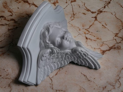 Angel Shelf Cherub Ornament White Gloss Indoor & Outdoor - Picture 4 of 12