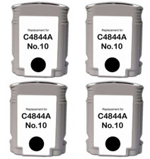 4 CARTUCCE NERE COMPATIBILE PER PLOTTER HP DESIGNJET 500/510/800 C4844A N°10 