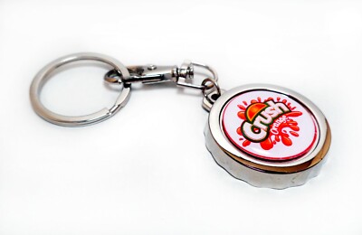 ORANGE CRUSH Vintage Logo Soda Bottle Cap Opener Key Chain / Ring Handmade