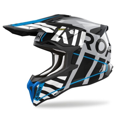 CASCO HELM CROSS STRYCKER BRAVE BLU GRIS AIROH GRÖSSE L