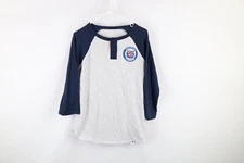 Fanatics Mens Size Small Detroit Tigers Spell Out 3/4 Sleeve Raglan Henley Shirt