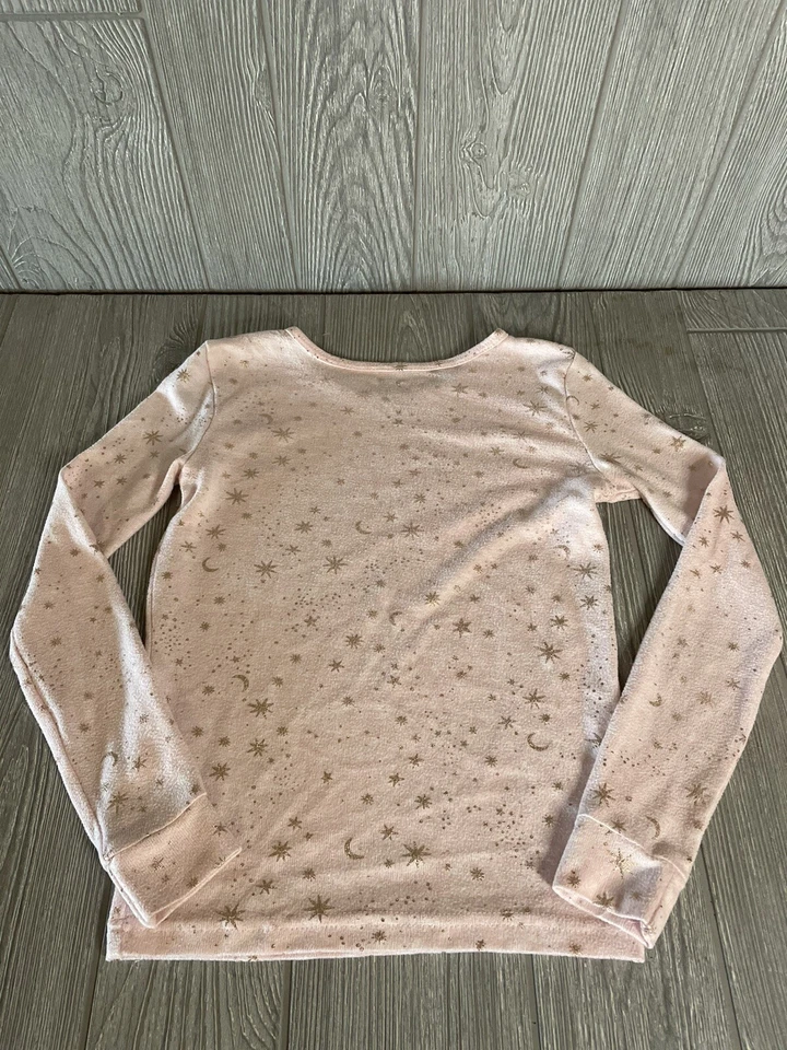 Danskin Girls Size 10 Pink Gold Star Casual Polyester Shirt Long Sleeve - Image 4 of 4
