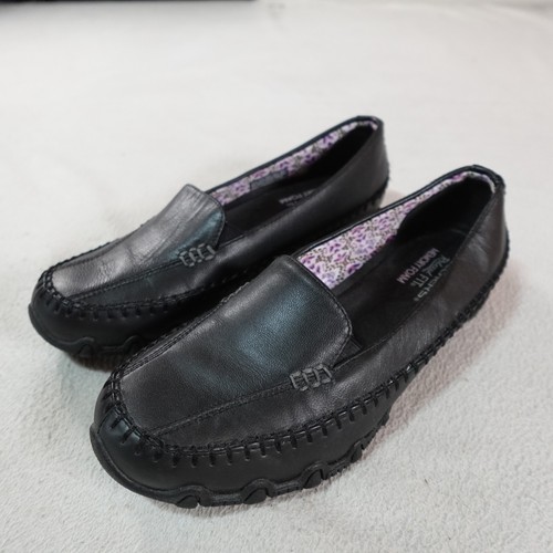 Skechers Schuhe Damen 8,5 schwarz Biker Cruisin Slipper flache Halbschuhe Schaumstoff 48935
