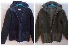 Lands End Kids Jacket Sherpa Fleece Size L 14-16 Heavy Hooded Coat Blue or Green
