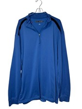 Greg Norman Men Sweater Quarter Zip Stretch Oversize Longsleeve Pullover Blue XL