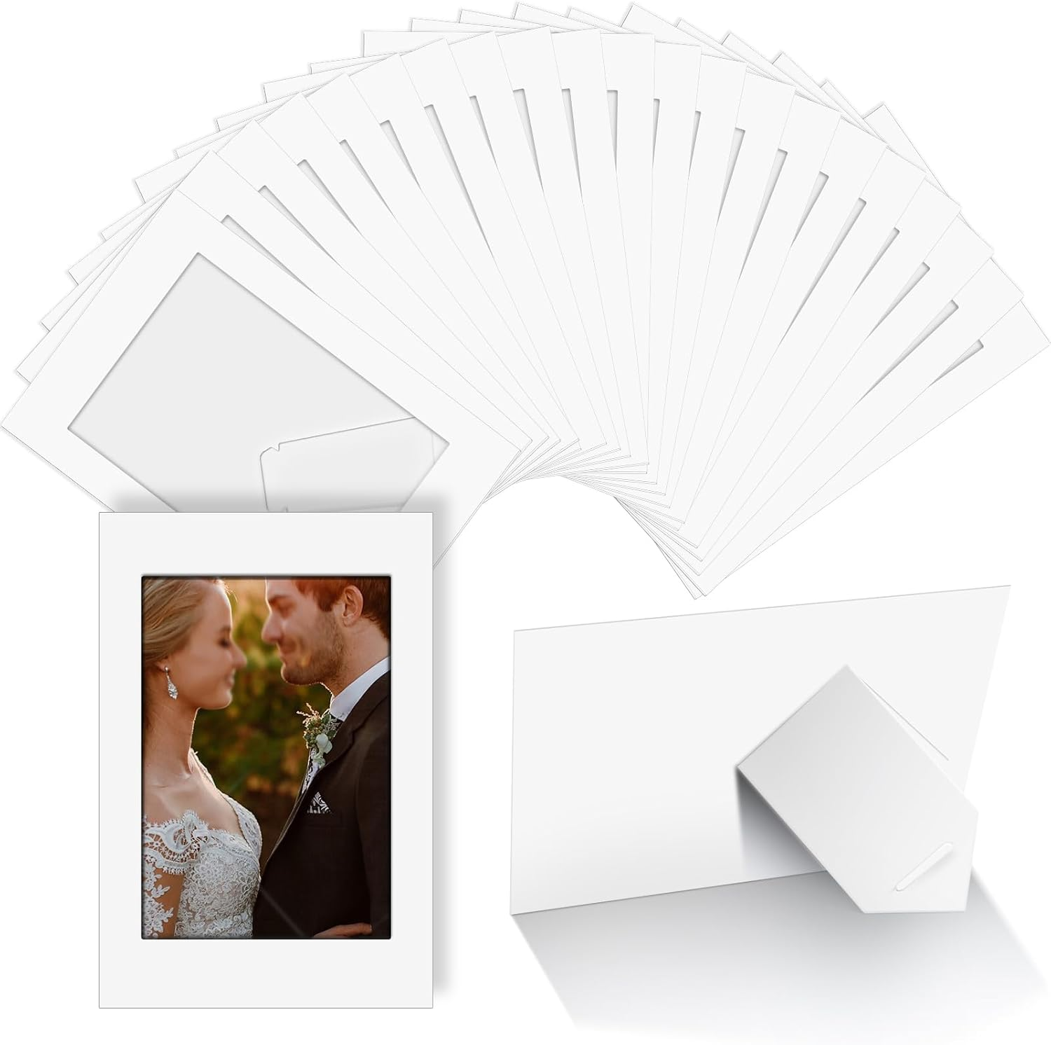 50 Pack Paper Picture Frames 4 X 6 Inches, Cardboard Photo Frames with Easels, D