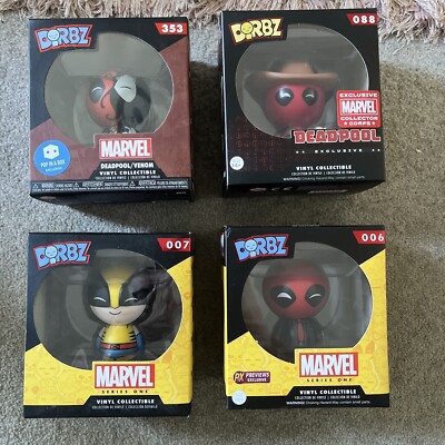 Funko Dorbz Marvel Deadpool Wolverine Konvolut X4 Deadpool Cowboy Venompool usw.