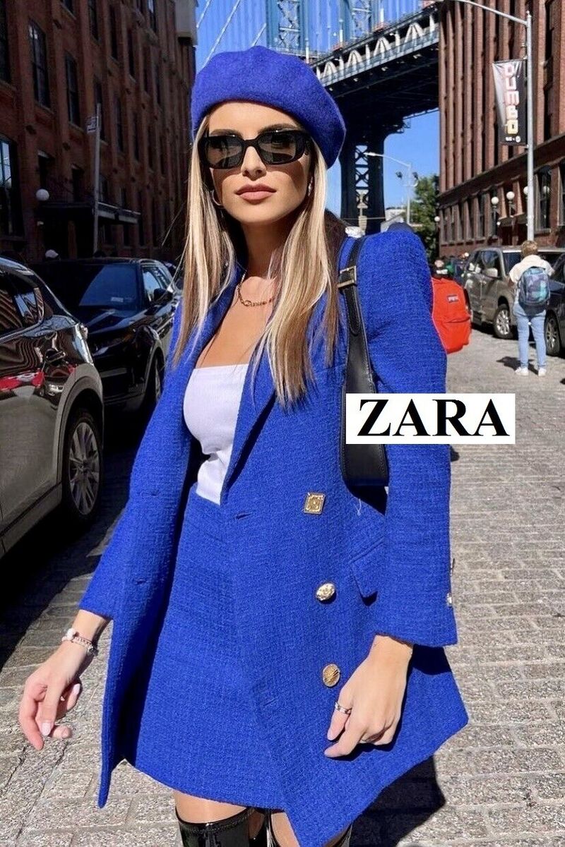 Zara Double Breasted Textured Blazer Coat Suit Dress Zara Double Breasted Textured Blazer Coat Suit Dress