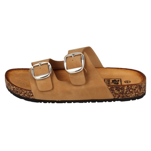 Ladies Down to Earth Low Flat Form Dual Buckle Mule Sandal - F1R2090 - Picture 15 of 37
