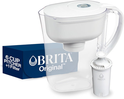 Metro Water Filter Pitcher with Smartlight Filter Change Indicator, Bpa-Free, Re