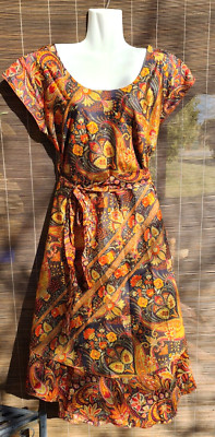 Kleid Seide Seidenkleid Sommerkleid Free Hippie ethno nepal Maxi Lang Sari bunt