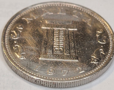 1972 MALTA 5 CENTS COIN KM# 10 US SELLER