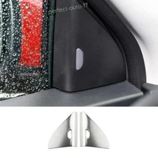 For Nissan Kicks 18-24 Silver Steel A Pillar Post Speaker Sound Cover Trims 2PC