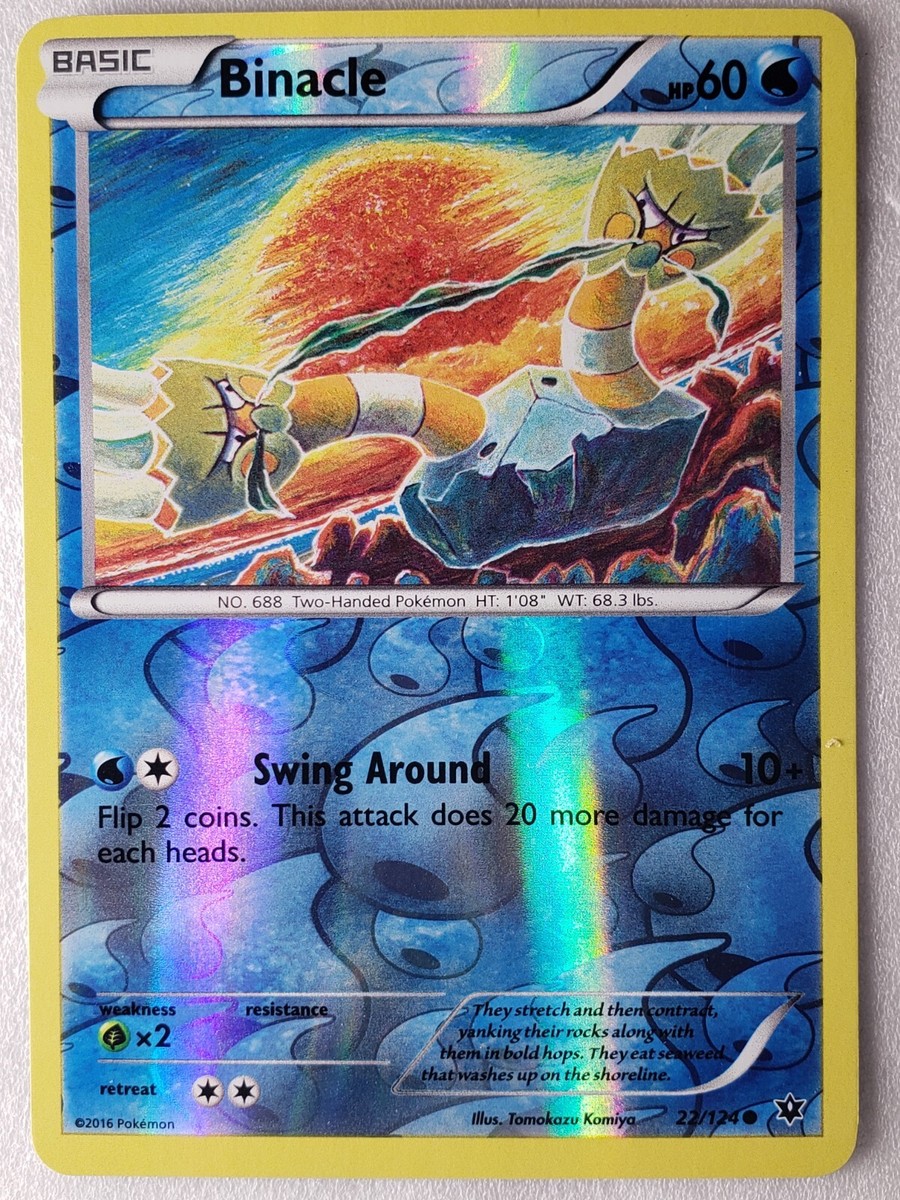 REVERSE HOLO Binacle 22/124 NM - XY Fates Collide Pokemon Card