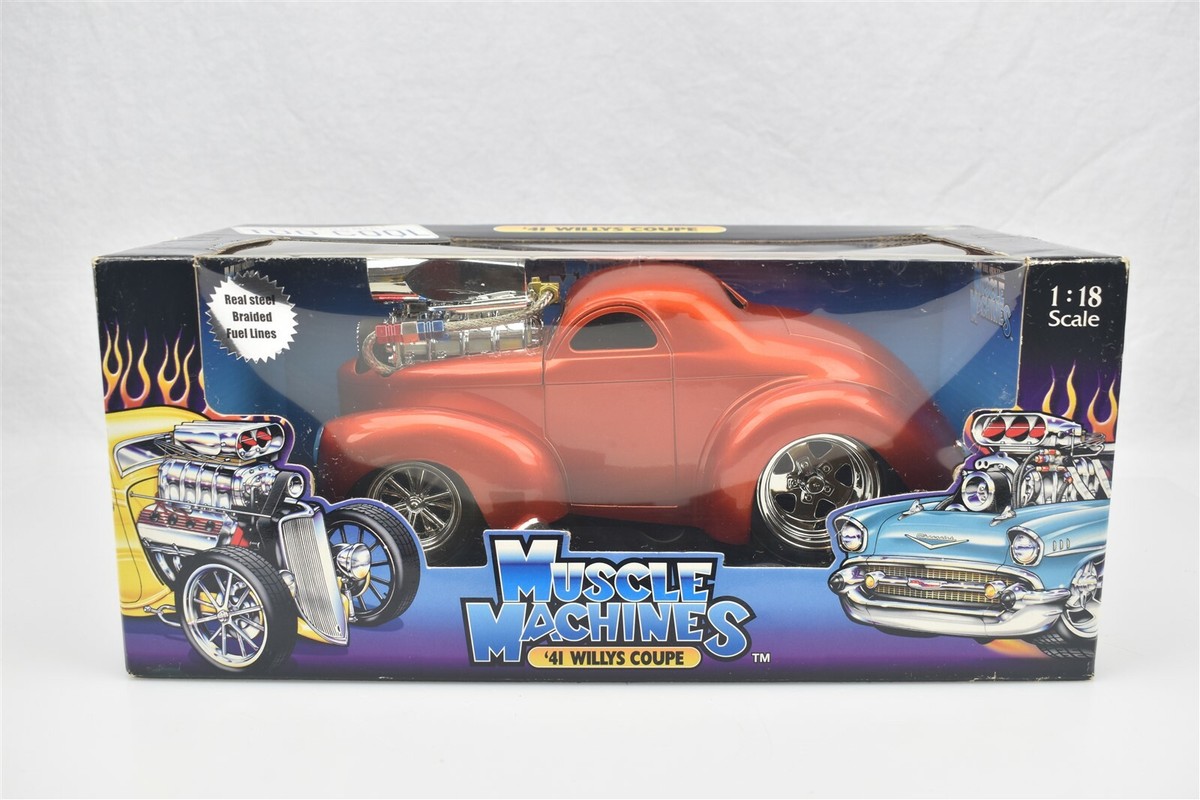 Muscle Machines '41 Willys Coupe Orange Die Cast Car 1:18
