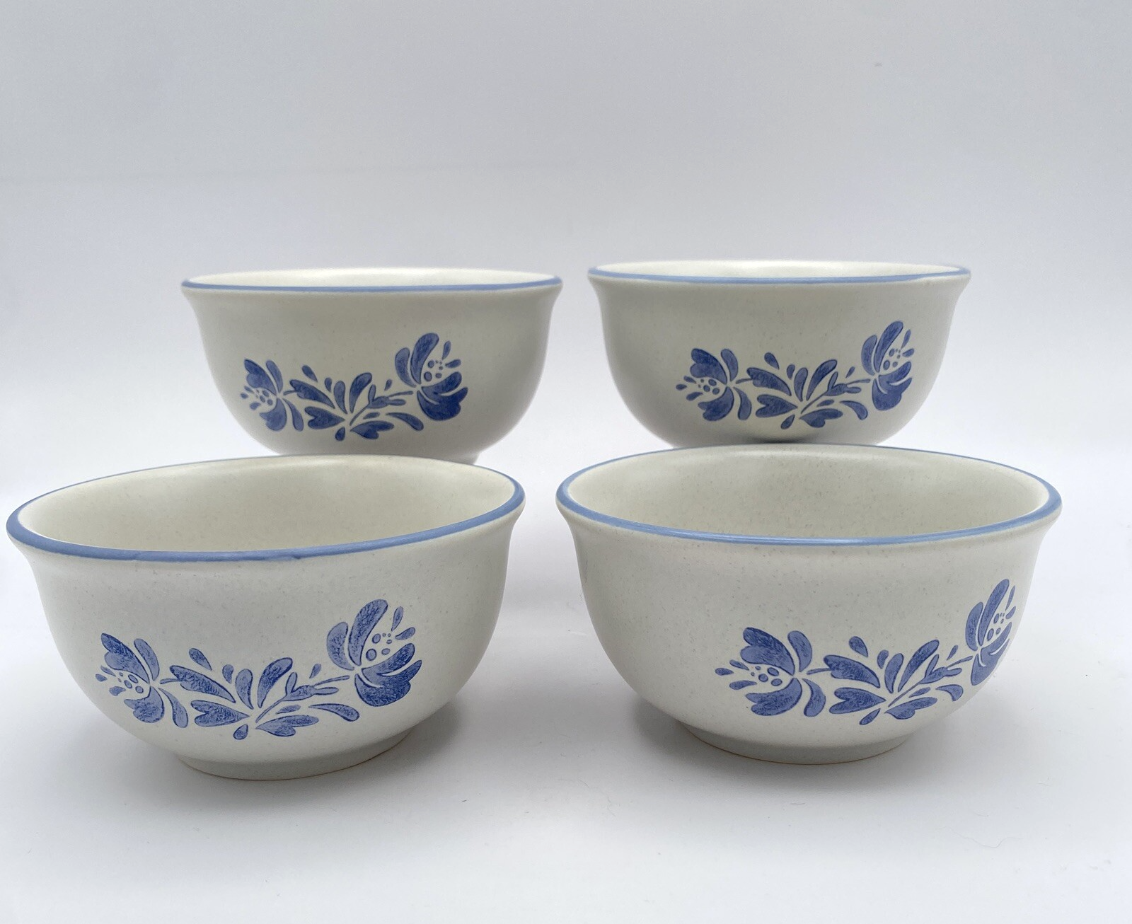 Pfaltzgraff Yorktowne 4.5 Stoneware Dessert Bowls Set of 4 - 8 oz Berry Fruit Dishes  