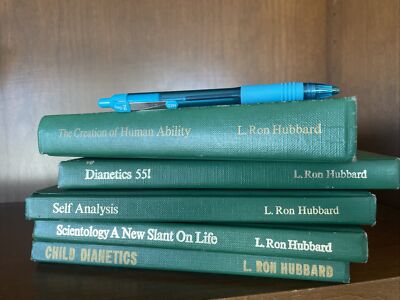 Lot 5 VTG Scientology - Hardcover Green Books ~ L Ron Hubbard RARE