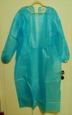3 Stück OP Kittel Vlieskittel Einwegkittel Schutzkittel blau Gr. L (Pos.11)