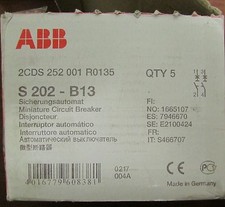 ABB 2CDS 252 001 R0135 Miniature Circuit Breaker 13A 2 Pole S 202 B13 *Per Each*