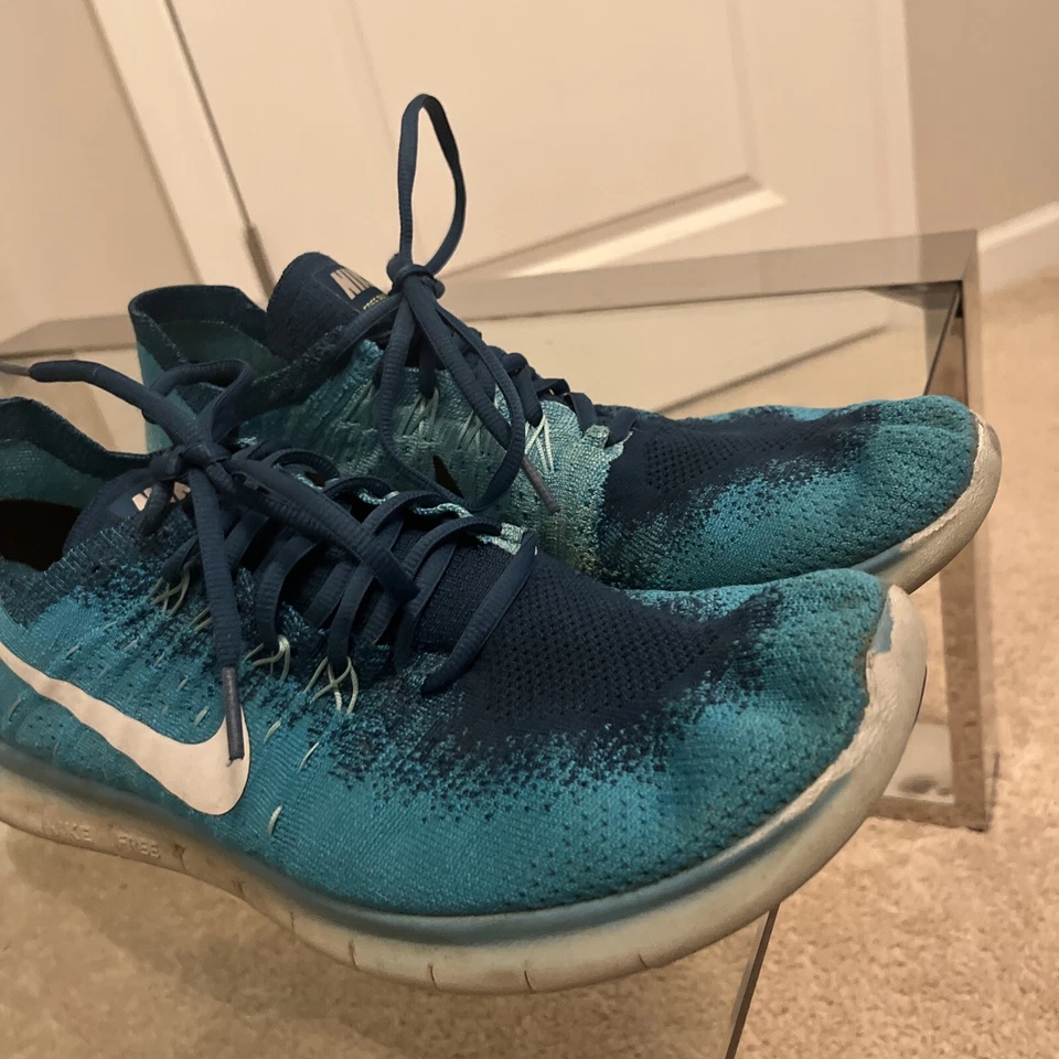 Nike Free RN Flyknit 2017 Mens Sneakers 11 Blue Lagoon Running Shoes 880843-400 - Image 3 of 4