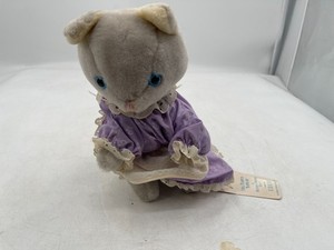 VINTAGE BEATRIX POTTER Eden Tabitha Twitchit Plush Cat, Purple Dress