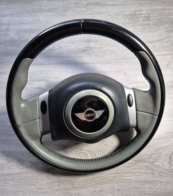 Mini R50 R52 R53 Lenkrad Checkmate Leder Schwarz Grau Rarität 