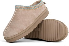 Women Winter Slippers Fur lined Fluffy Slippers Vegan Mule Ladies Outdoor Shoes