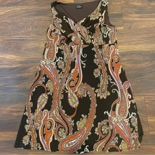 MSK Vibrant Summer Dress Above Knee Size Small B4