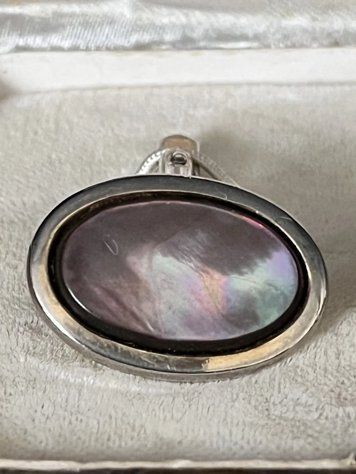 Elegante Manschettenknöpfe Perlmutt 925 Silber Top Zustand Unikat Schmuck - Bild 2 von 4