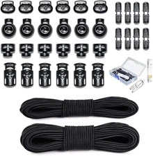 42 Pcs Cord Locks End Spring Toggle Stopper Zipper Pull Ends Fastener Buttons...