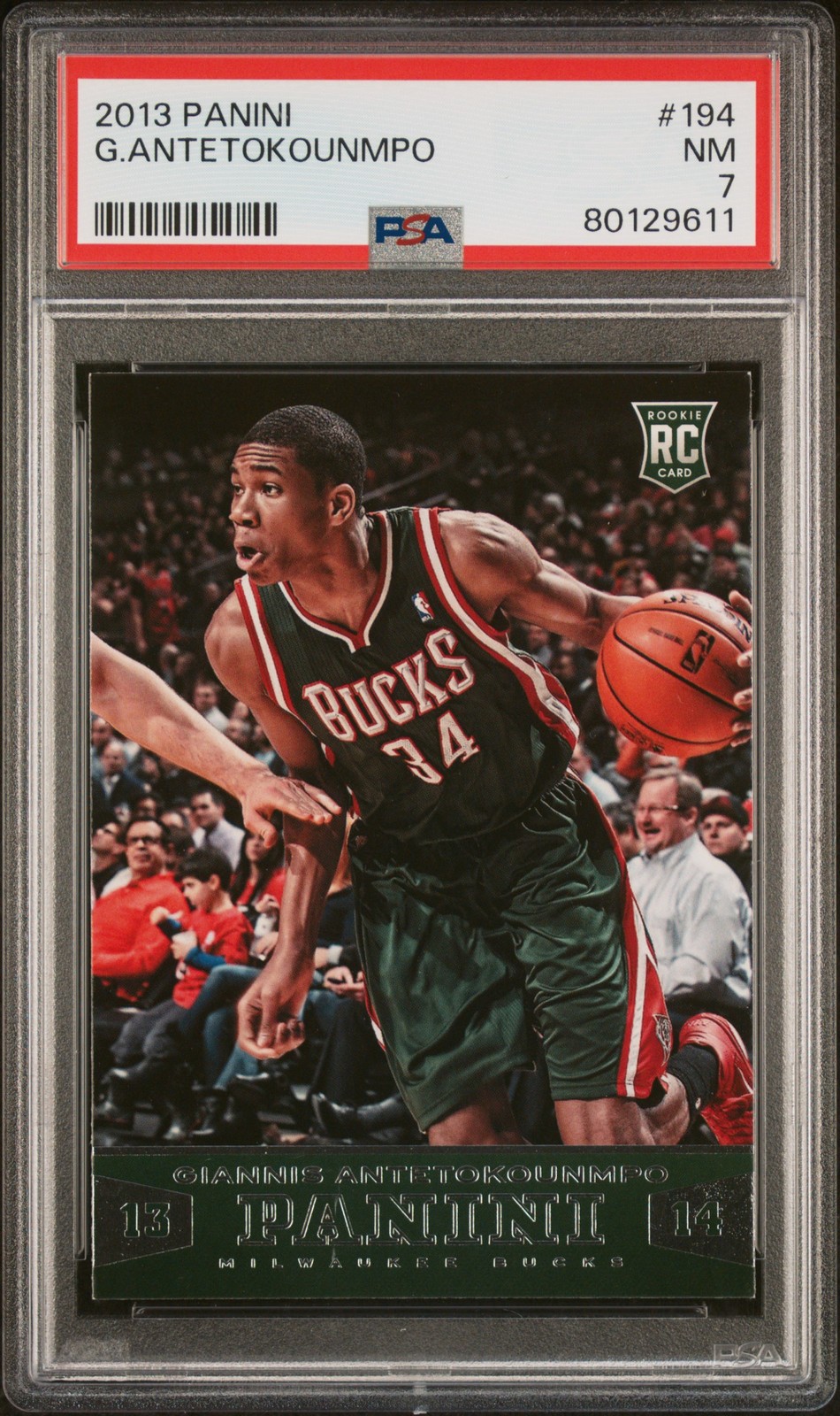 2013 Panini GIANNIS ANTETOKOUNMPO Rookie RC #194 PSA 7 Bucks