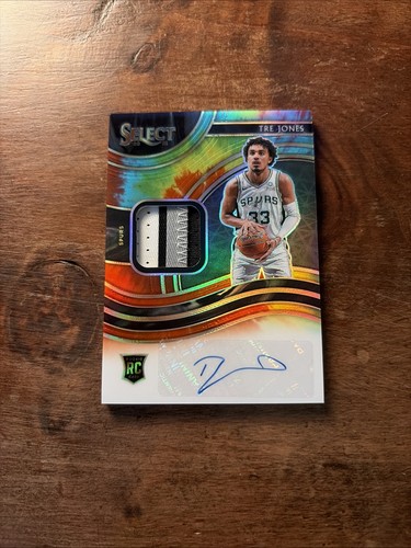 2020-21 Panini Select - RPA Tre Jones #RJA-TRE /25 Tie-Dye Prizm Spurs AU, RC