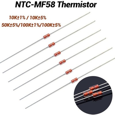 New NTC MF58 Thermistor Temperature Sensor 3950B +/-1% +/-5% 10K 50K 100K Ohm