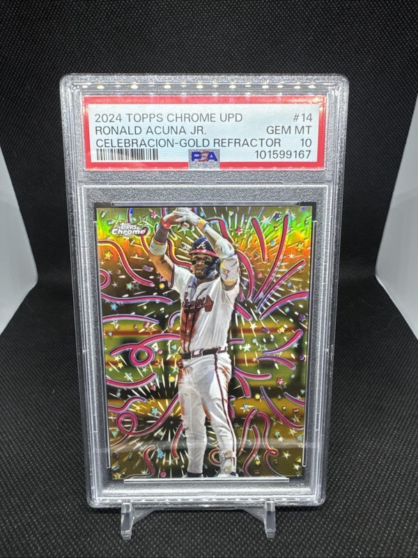 2024 Topps Chrome Update Gold Refractor /50 Ronald Acuna Jr. PSA 10 Celebracion
