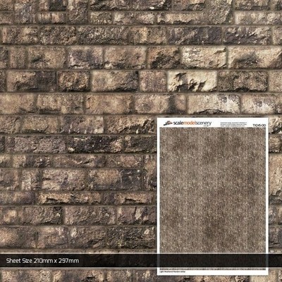 OO/HO hell verwittert zufälliges Ashlar Ziegel Textur Papier (5 Blatt) TX245