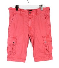 CAMP DAVID Blue Shorts Men's MEDIUM Cargo Pockets Zip Fly Washed Red