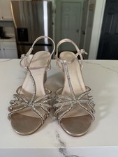 David  s Bridal Rose Gold With Crystals Wedges Size 9 Worn Once  