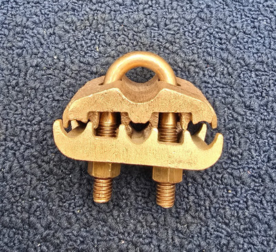 4SOL-2/0STR: 5/8 - 3/4 Rod U-Bolt Ground Clamp, Bronze/Copper