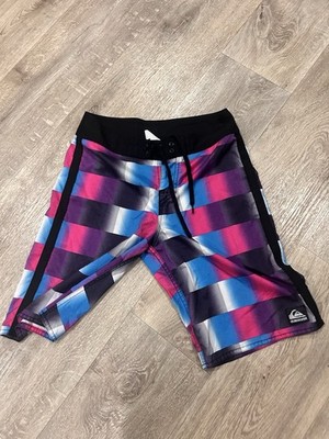 Quicksilver Swimming Trunks 28 Waist Black Pink Blue
