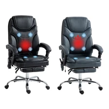 Vinsetto PU Leather Vibration Massage Office Chair with Heat