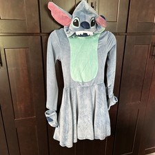 Disney Stitch Halloween Costume Adult/Teen XL Hooded Dress  Gloves Lilo