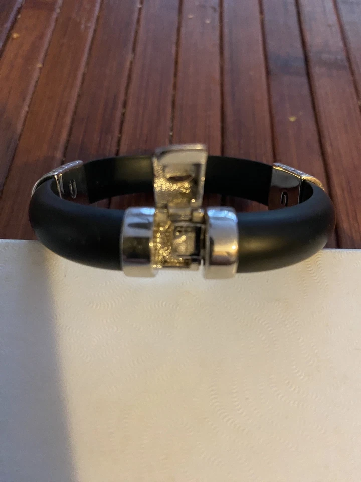 "Pulsera Judith Jack 6-6 1/2"" tamaño muñeca nuevo/OldStock S/S goma chapada en rodio" Foto 3 de 4