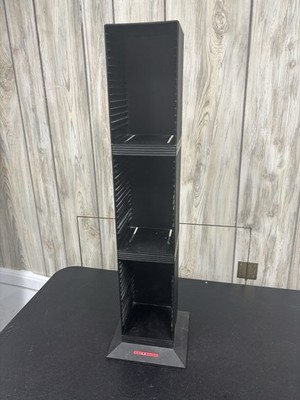 Laserline 50 CD Media Storage Tower Organizer Display Rack Holder Black 29'' Tall