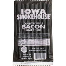 Iowa Smokehouse 16 Oz. Country Style Bacon Meat Stick Jerky is-16csba Pack of 10